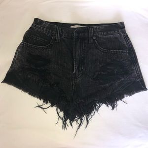 Abercrombie Black High Waisted Jean Shorts